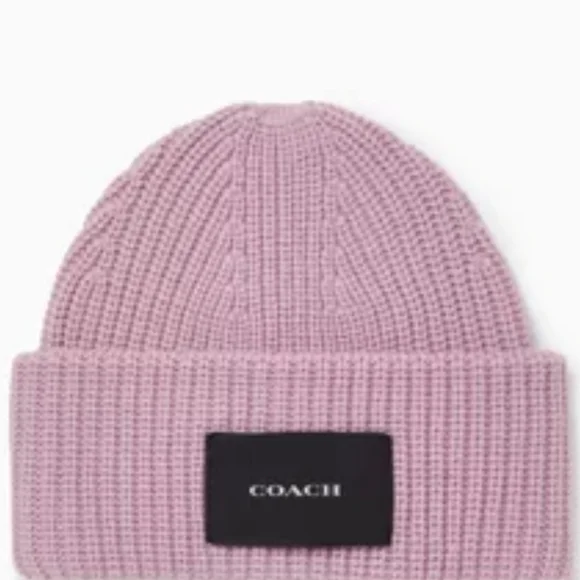 Coach Patch Knit Beanie Hat & Scarf Set- Faded Pink - www  display picture 2
